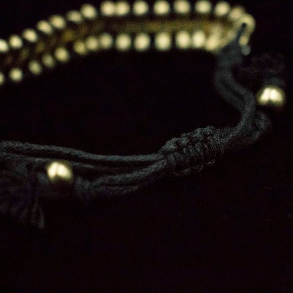 RHINESTONE & GOLD TONE CORDED SLIP KNOT BRACELET - JBNTDC1 - Picture 3 of 3